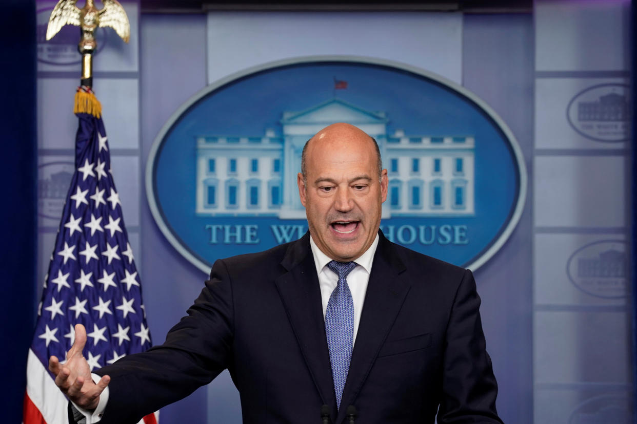 White House chief economic adviser Gary Cohn speaks during a press briefing at the White House in Washington, U.S., September 28, 2017. REUTERS/Yuri Gripas