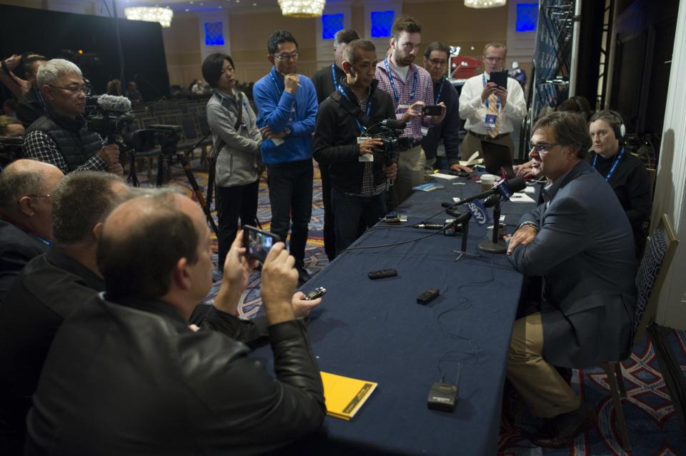 Don Mattingly's presser at the Winter Meetings on Wednesday. (AP)