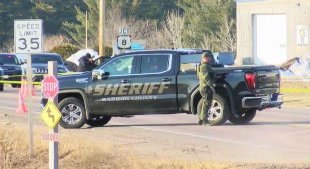 PHOTO: Two police officers and suspect killed after gunfire exchanged during traffic stop in Barron County, Wis., April 9, 2023. (WQOW)