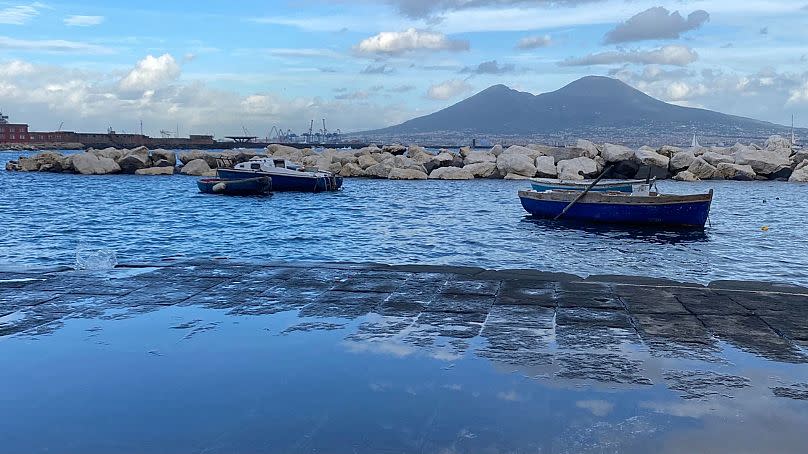 A view of Naples and Vesuvius, 17 December 2023.