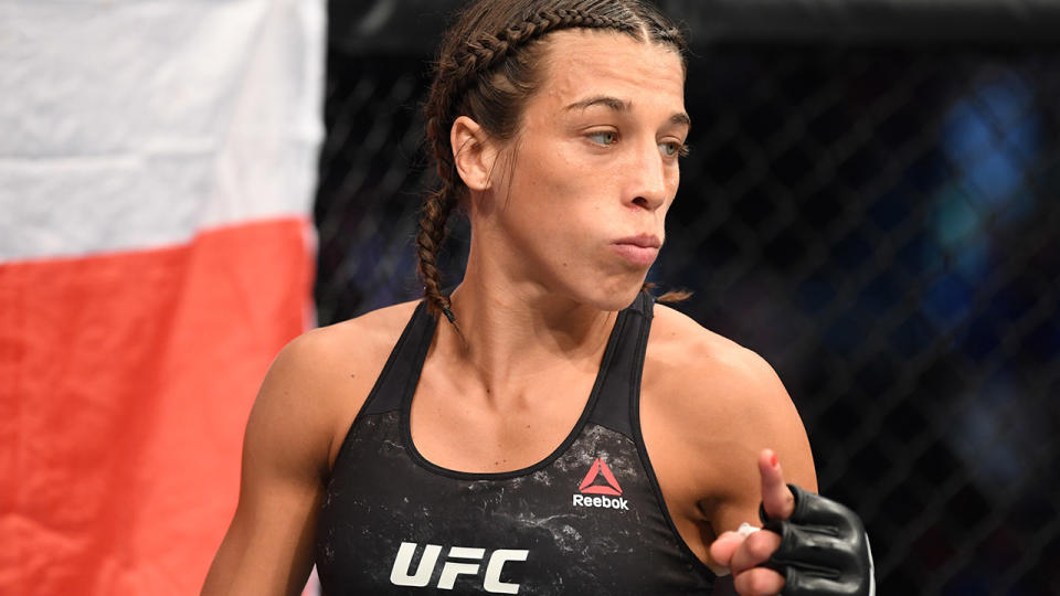 Joanna Jedrzejczyk, pictured here in action in the UFC.