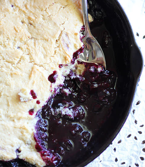 Skillet Blueberry Cobbler