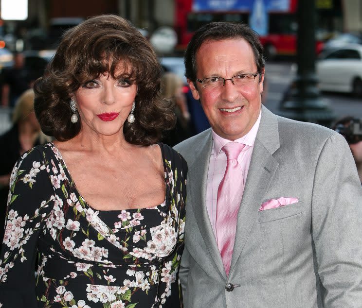 Joan Collins and her husband of 15 years Percy Gibson