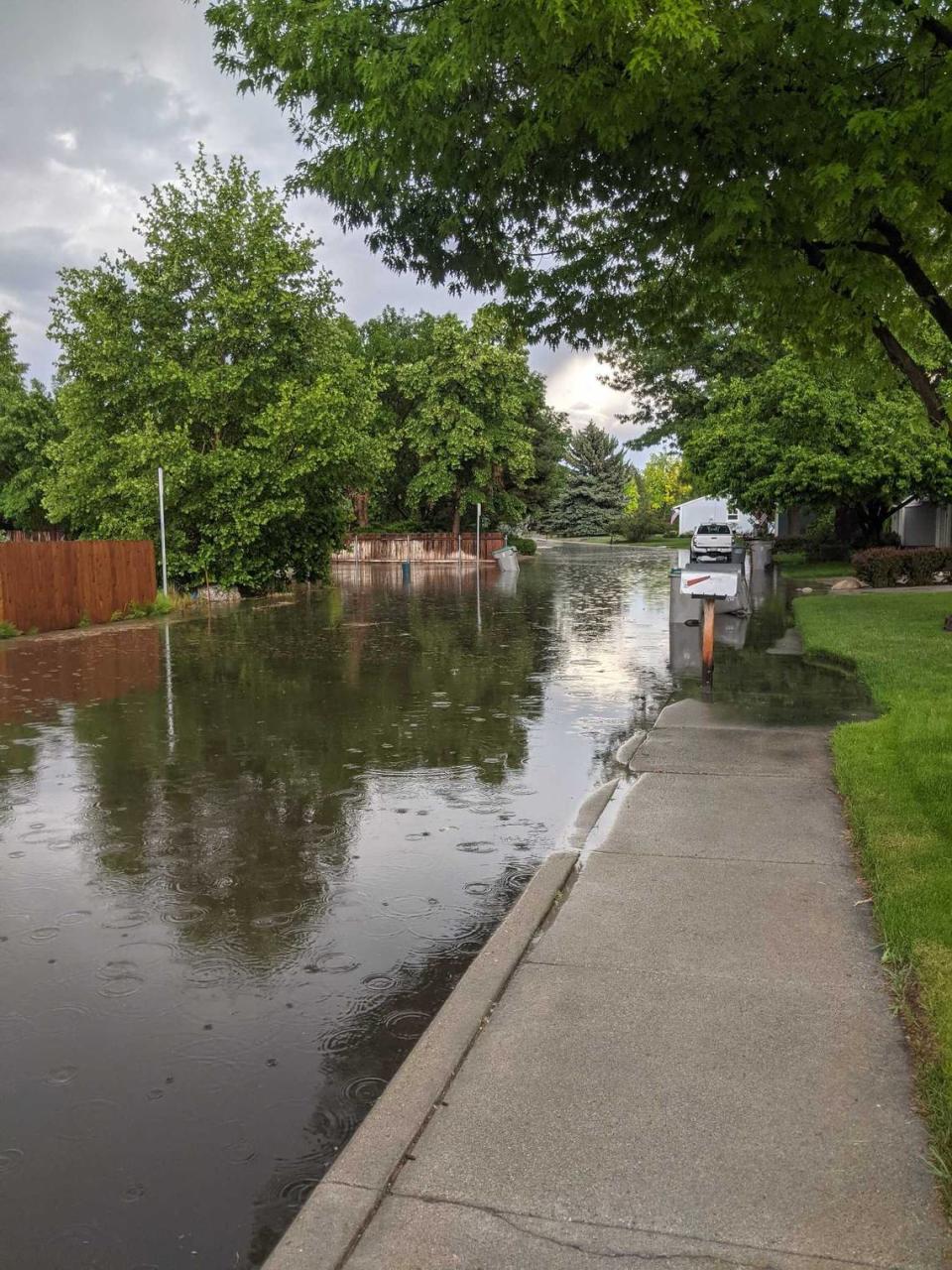 West Cory Court, near Northview Street, was one of several streets to suffer from flooding on Tuesday afternoon.