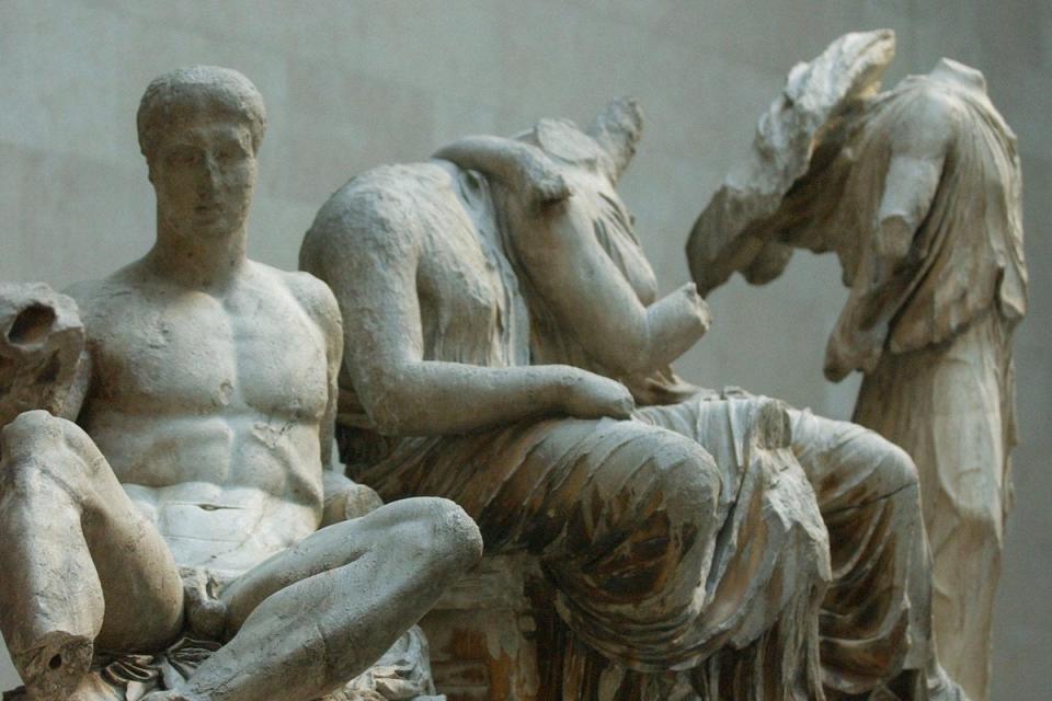 Sections of the Parthenon Sculptures on display in the British Museum (Matthew Fearn/PA)
