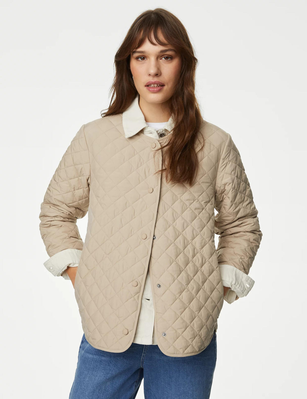 The lightweight jacket looks great open or buttoned up. (Marks & Spencer)