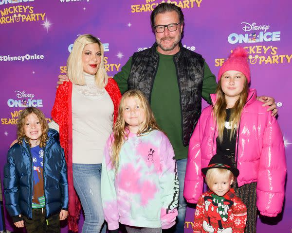 Rodin Eckenroth/Getty Finn Davey McDermott, Tori Spelling, Hattie Margaret McDermott, Dean McDermott, Beau Dean McDermott, and Stella Doreen McDermott