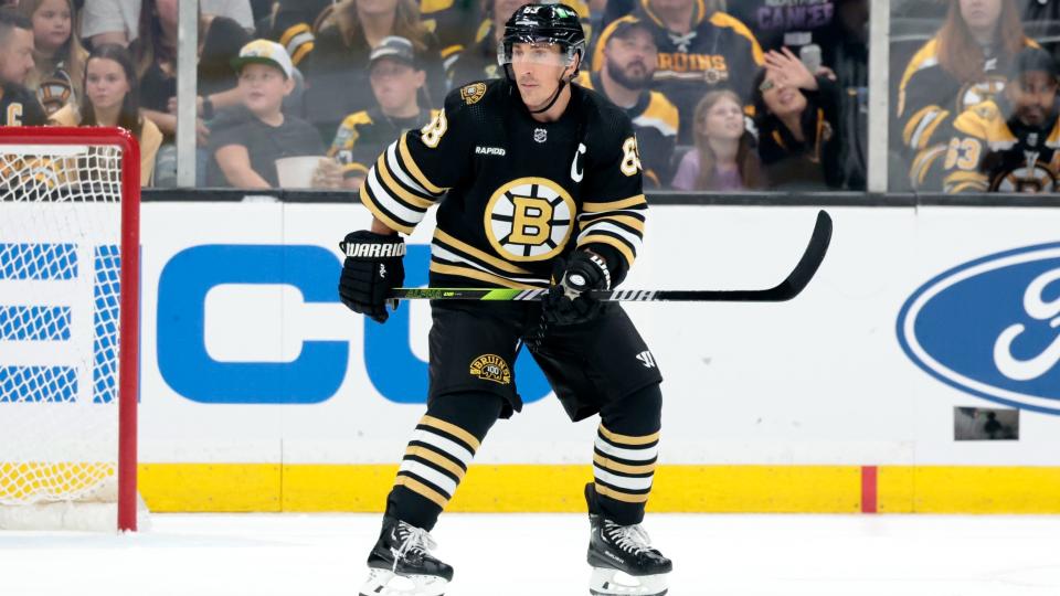 There's a new captain in Beantown as Brad Marchand is set to usher the Bruins through a transitional period. (Photo by Fred Kfoury III/Icon Sportswire via Getty Images)