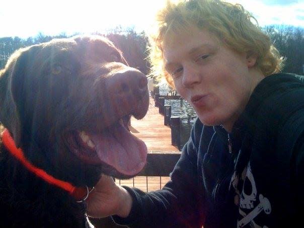 Timothy Reeves with his dog Vern, who was shot dead by an Anne Arundel County Police officer in 2014 (Facebook Justice for Vern)