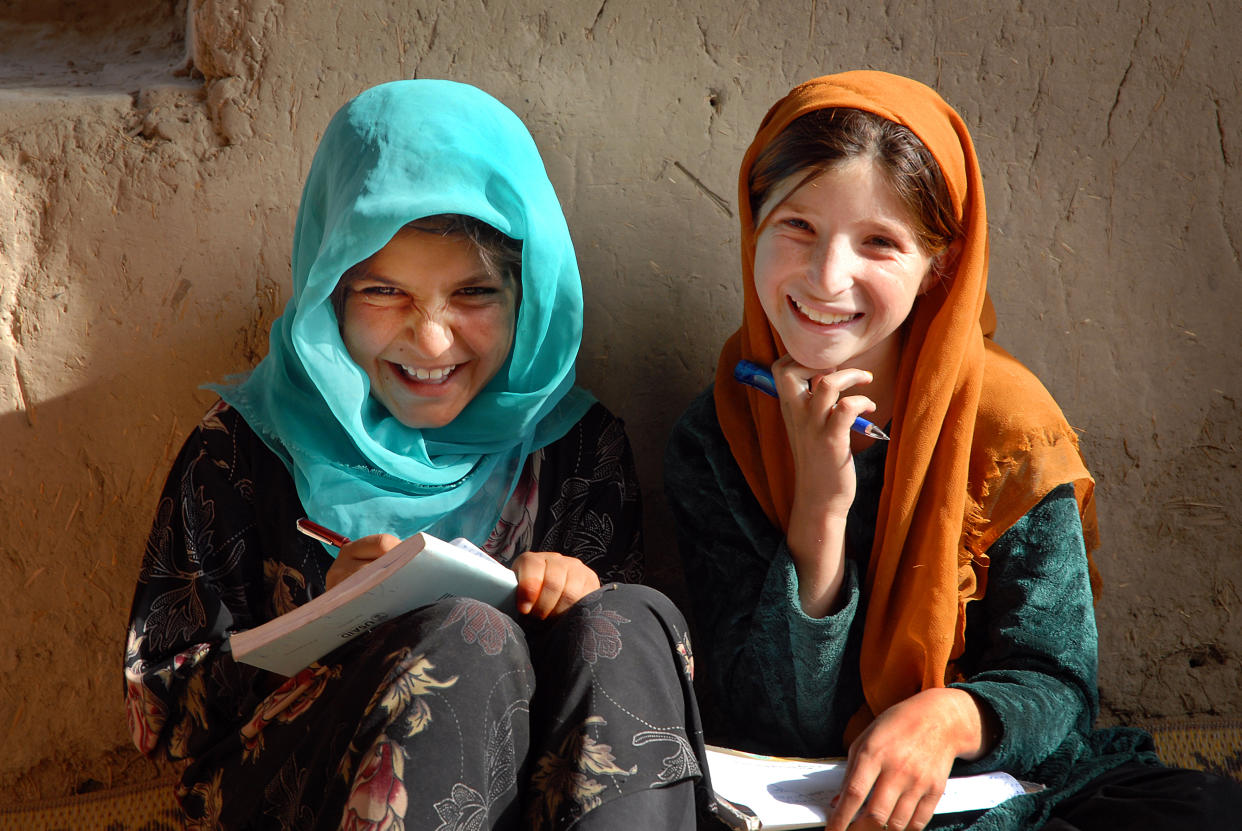 Girls at an IRC-supported school, Logar, Afghanistan. Photo: Peter  Biro.