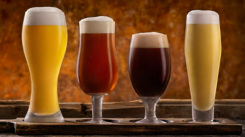 Four different types of beer
