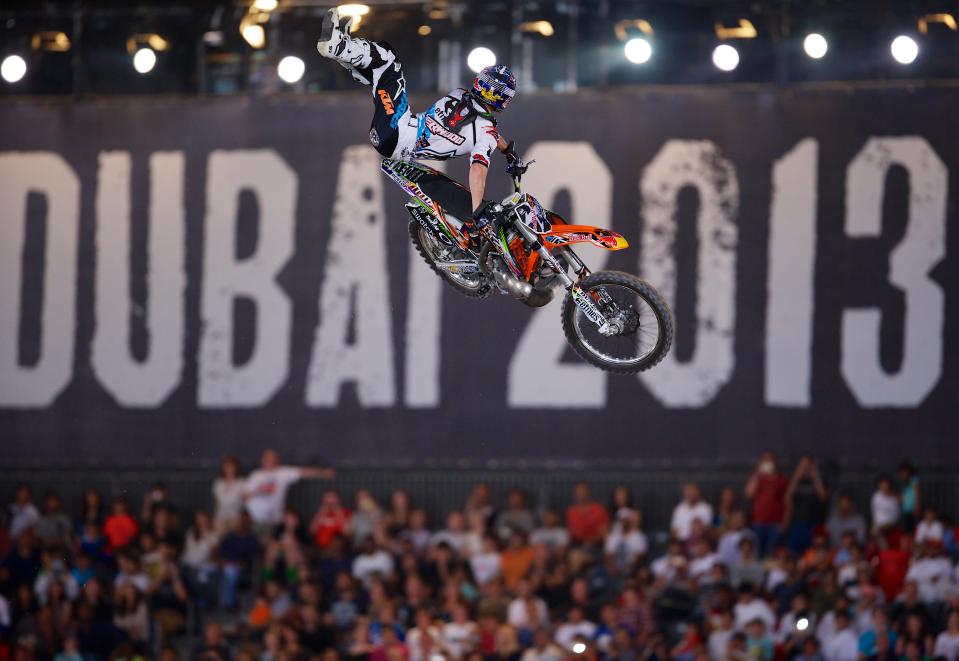 Action from the Red Bull X-Fighters International Freestyle Motocross 2013 at Downtown Dubai. Photo: Karl Jeffs/Yahoo! Maktoob