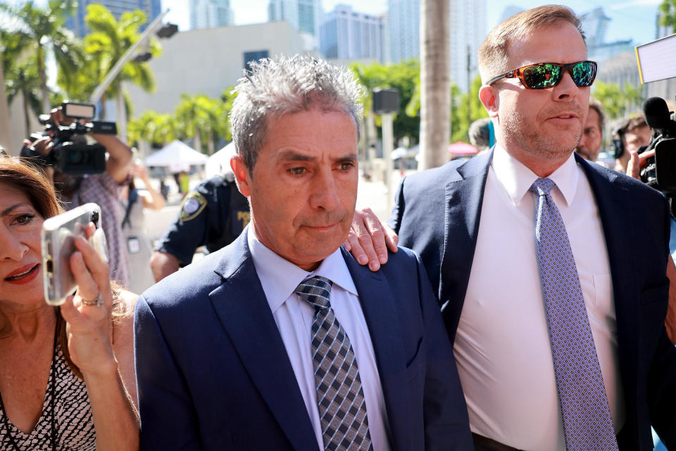 MIAMI, FLORIDA - JULY 31: Carlos De Oliveira (L), a property manager for former U.S. President Donald Trump's Mar-a-Lago estate, arrives with his lawyer John Irving at the James Lawrence King Federal Justice Building on July 31, 2023 in Miami, Florida. / Credit: Joe Raedle / Getty Images