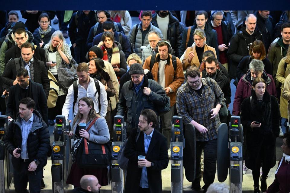 There was a steady flow of passengers arriving in the morning rush hour at Waterloo on Tuesday (Jeremy Selwyn)