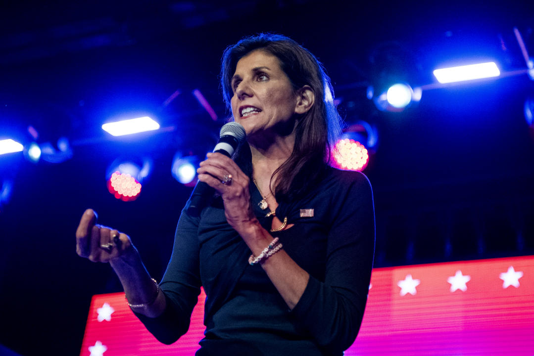 Nikki Haley speaks at a campaign rally in Fort Worth Texas earlier this week.