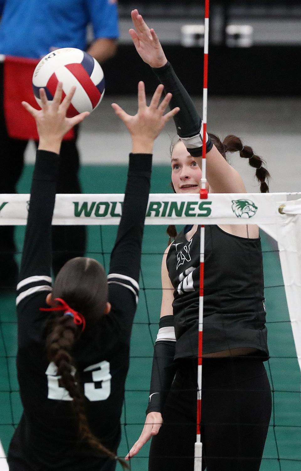 Alta plays Northridge in a 5A volleyball state tournament quarterfinal game at the UCCU Center in Orem on Thursday, Nov. 2, 2023. | Kristin Murphy, Deseret News