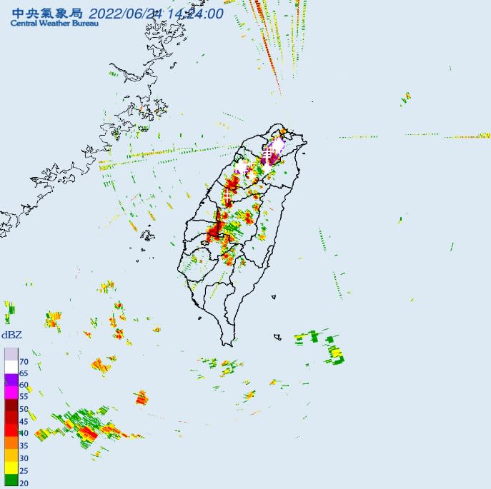 苗栗縣、新竹縣發布大雷雨即時訊息，民眾出門務必小心並攜帶雨具。（圖／翻攝自中央氣象局）