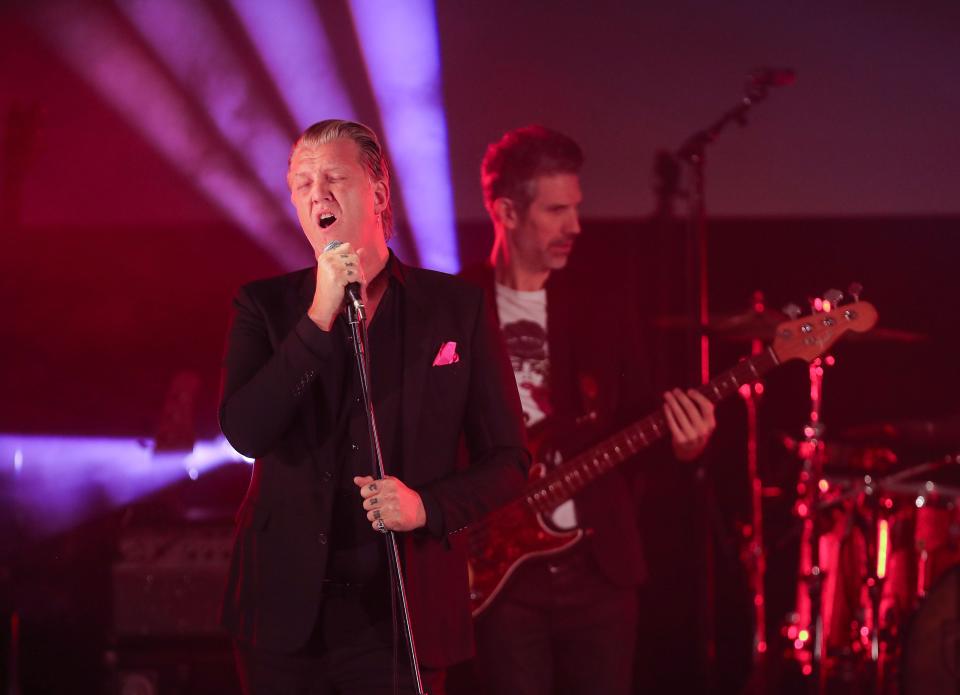 Josh Homme performs with Palm Springs All-Stars during the Rock The Plaza benefit concert at the historic Plaza Theatre in Palm Springs, Calif., Nov. 11, 2022.