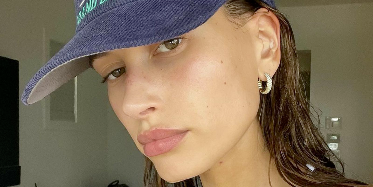 Hailey Bieber wears a green thong bikini on Instagram