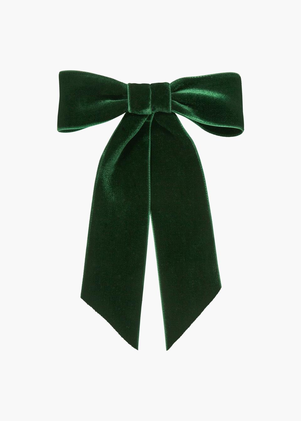 Wide Velvet Bow Barrette