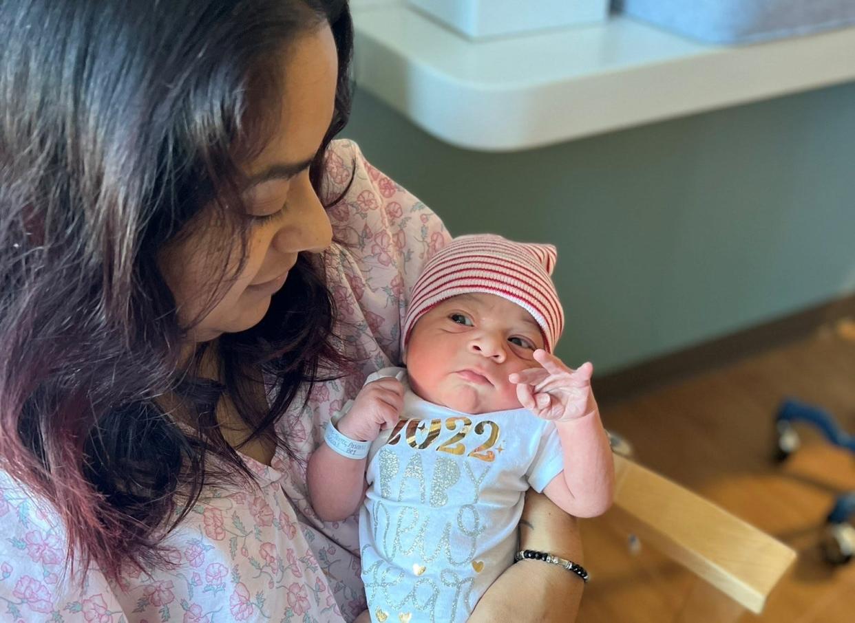 Ariana Ambriz-Torres delivered her son at 12:13 a.m. on New Year's Day, making him the first baby born at a Ventura County hospital in 2022.