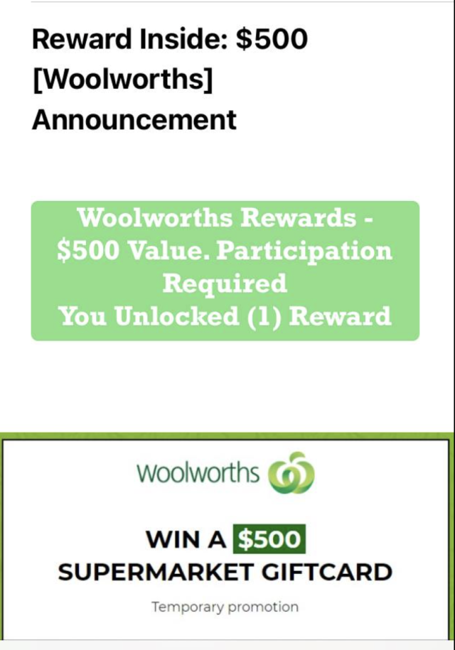 woolworths is giving away free $500 gift cards