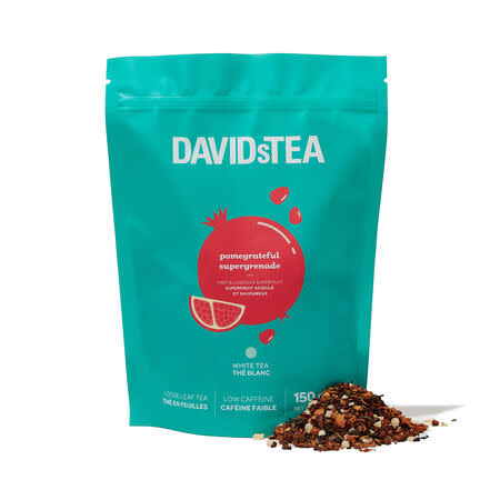 Pomegrateful Loose Leaf Tea Bulk Bag. Image via David&#39;s Tea.