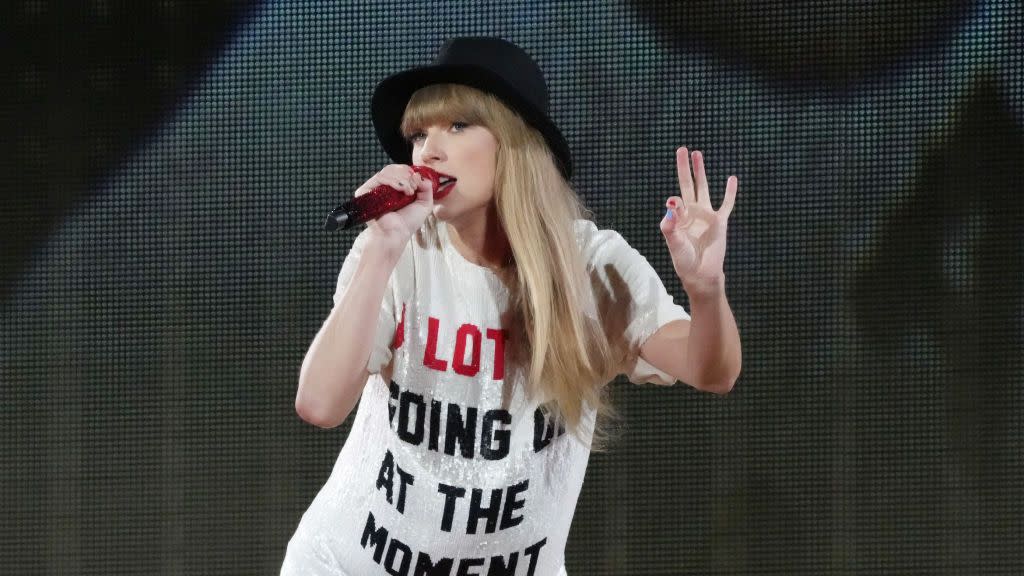 santa clara, california july 28 editorial use only taylor swift performs onstage during taylor swift the eras tour at levis stadium on july 28, 2023 in santa clara, california photo by jeff kravitztas23getty images for tas rights management
