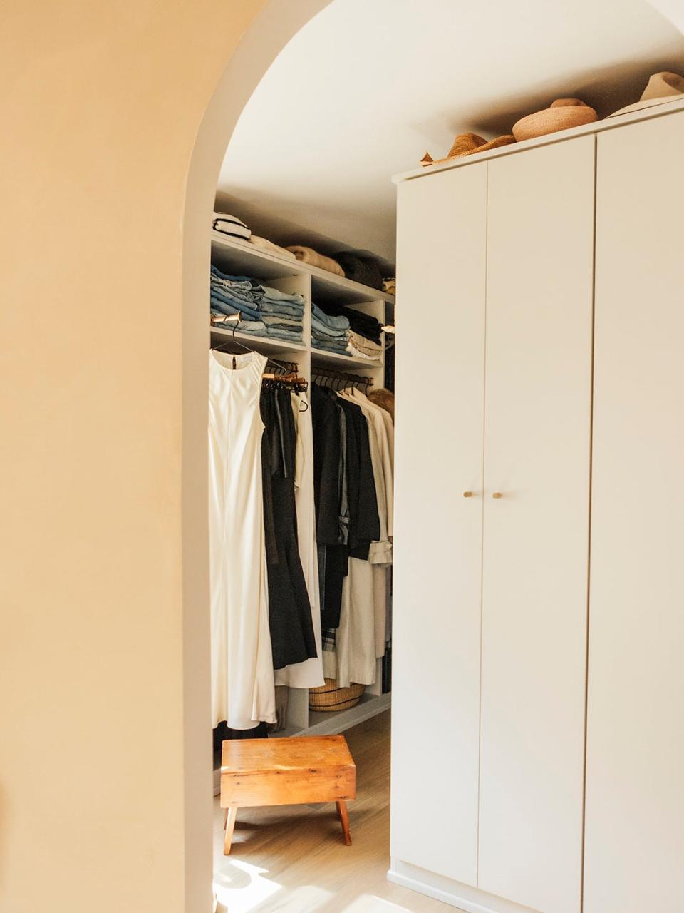 view into closet