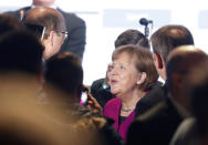 German Chancellor Angela Merkel arrives before the start of a Christian Democratic Union (CDU) party congress in Berlin, Germany, February 26, 2018. REUTERS/Hannibal Hanschke