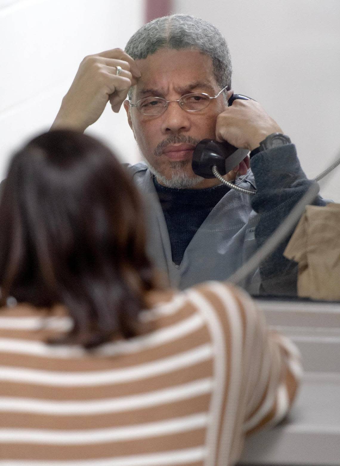 Leonard Taylor, a prisoner on Missouri’s death row, speaks during an interview at Potosi Correctional Center on Wednesday, Jan. 18, 2023, in Mineral Point, Mo. The 58 year old says he is innocent and his Feb. 7 execution should be halted.