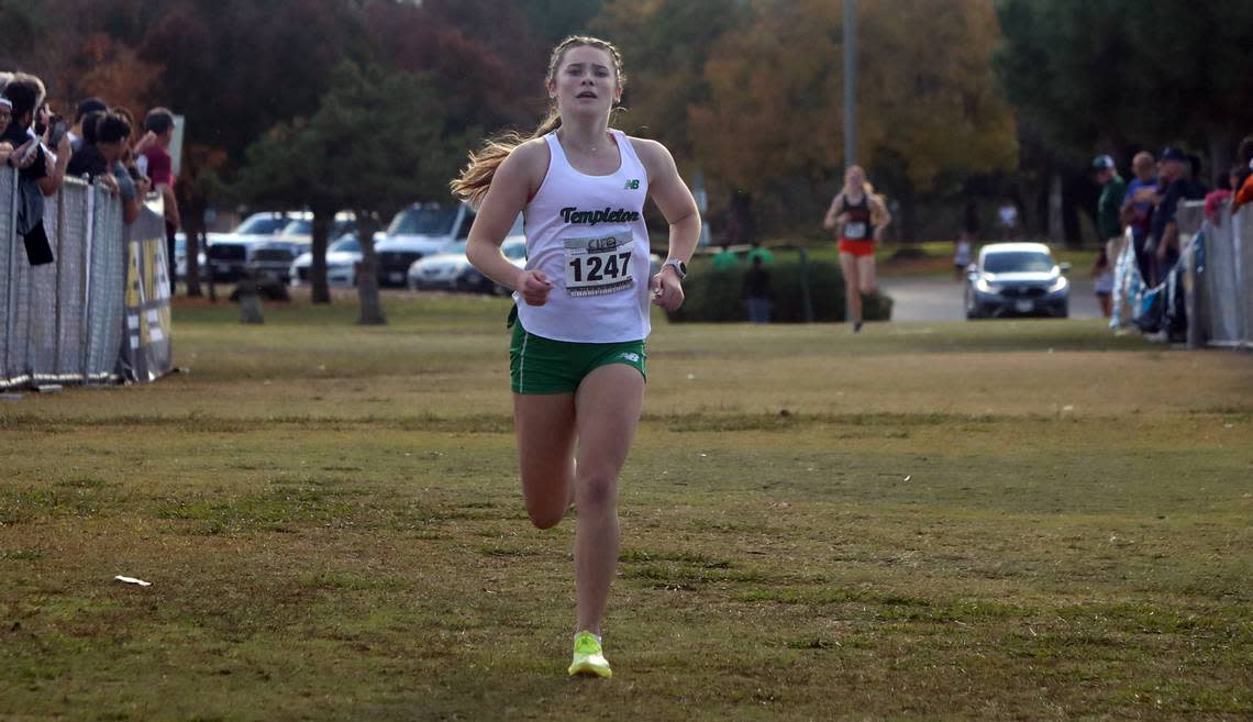 Templeton junior Frannie Perry won the Division III title in 19:00.87 at the CIF Central Section cross country championships at Woodward Park on Nov. 16, 2023.