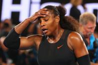 <p>Serena Williams contemplates her next move </p>