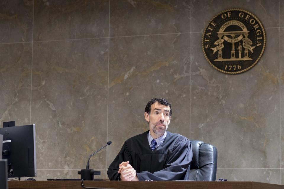 Fulton County Superior Court Judge Robert McBurney instructs potential jurors during proceedings to seat a special purpose grand jury in Fulton County, Georgia, May 2, 2022, to look into attempts to overturn the results of the 2020 election. <a href="https://newsroom.ap.org/detail/GeorgiaElectionInvestigation/bd5b51f1f655406fa6b62ebfd189e0e9/photo?Query=grand%20jury&mediaType=photo&sortBy=arrivaldatetime:desc&dateRange=Anytime&totalCount=5118&currentItemNo=7" rel="nofollow noopener" target="_blank" data-ylk="slk:AP Photo/Ben Gray;elm:context_link;itc:0;sec:content-canvas" class="link ">AP Photo/Ben Gray</a>