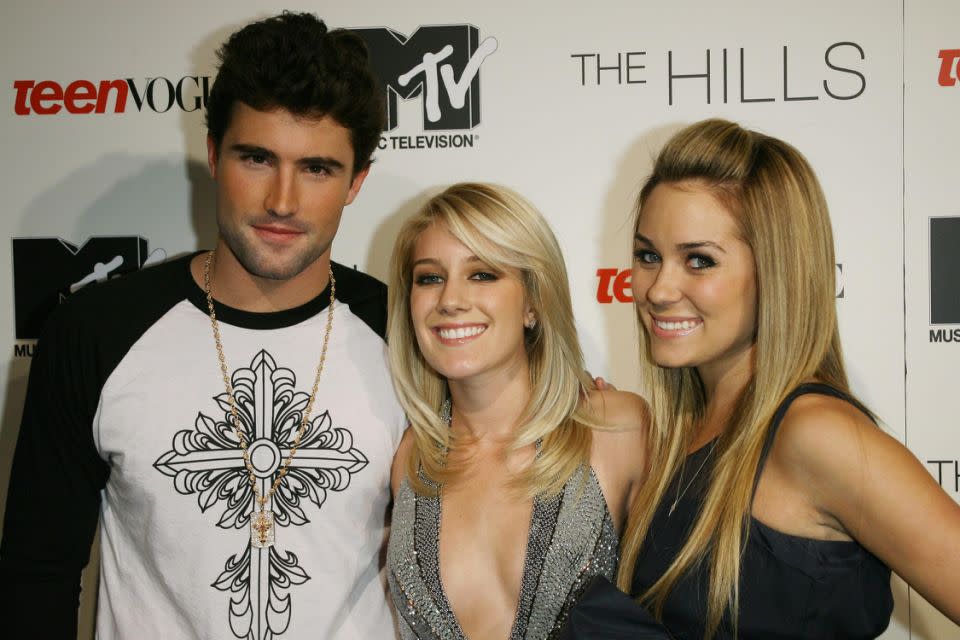 Brody is also famous for his role on The Hills. Here he is pictured with Lauren Conrad and Heidi Montag. Photo: Getty Images