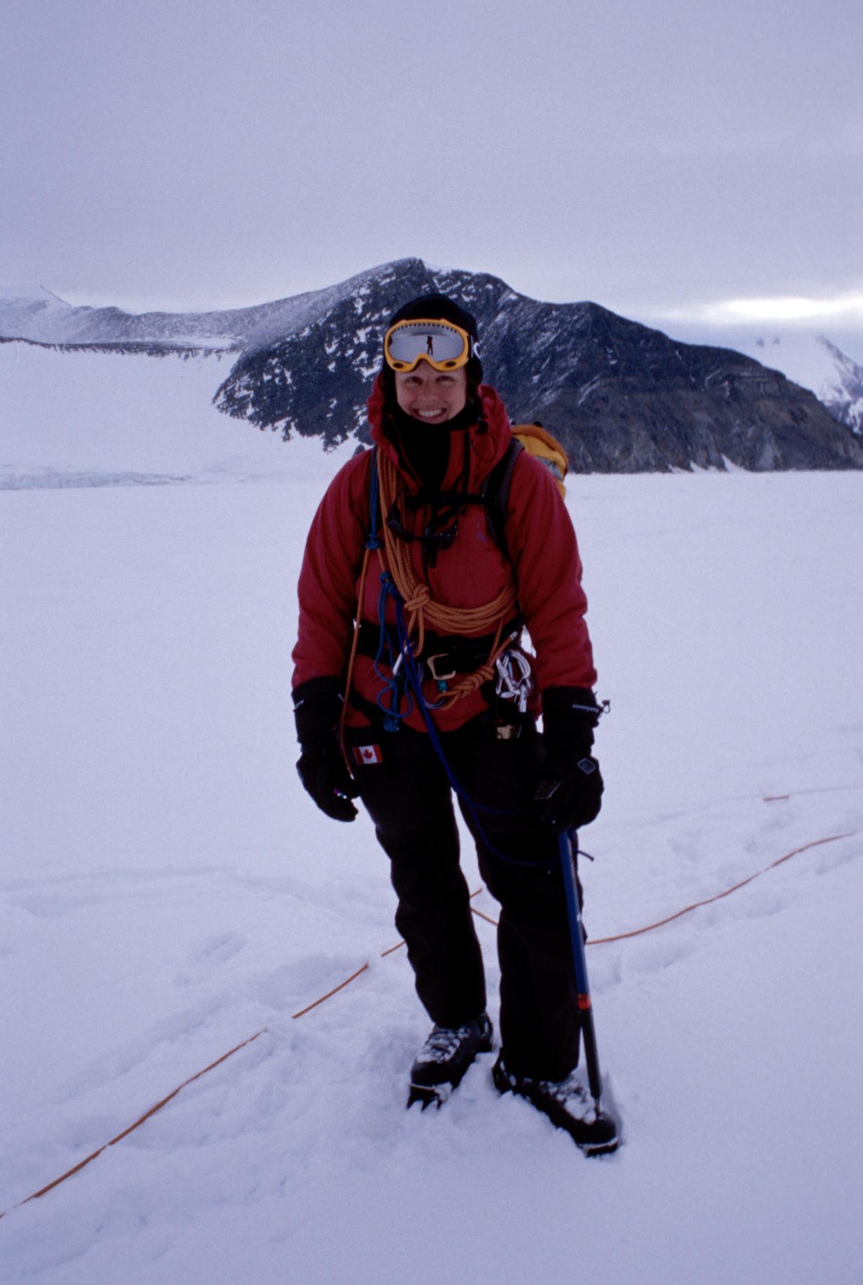 Jill Heinerth stands in a snowy arctic landscape