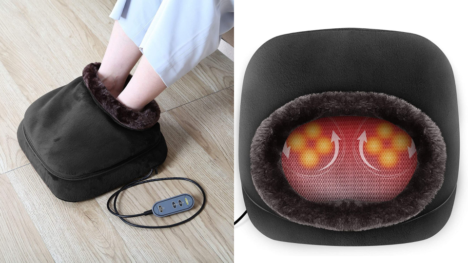 This 2-in-1 foot and back massager is the perfect way to unwind after a long day.