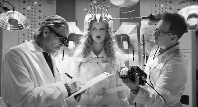 <p>Taylor Swift/YouTube</p> Ethan Hawke, Taylor Swift and Josh Charles in the "Fortnight" music video