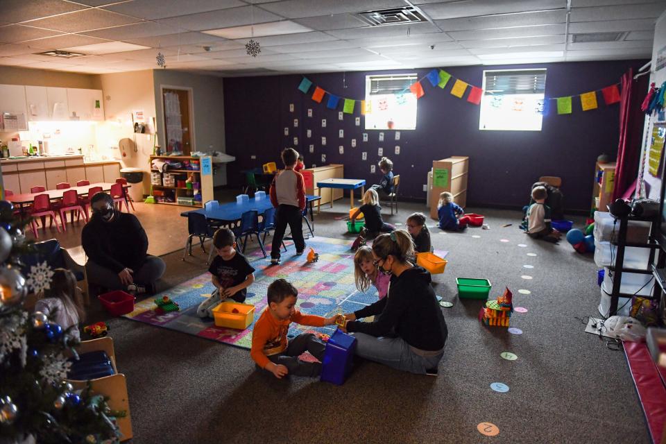 Children play during daycare on Tuesday, January 5, at EmBe in Sioux Falls.