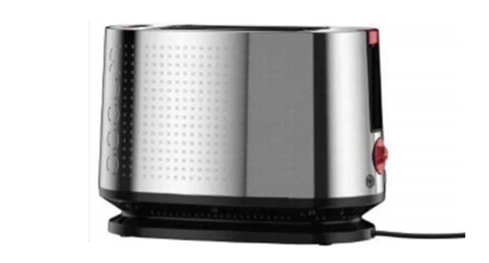 A product recall has been issued for the Bodum Bistro Stainless Steel 2 Slice Toaster sold at Spotlight stores across Australia, amid electric shock fears. Source: ACCC