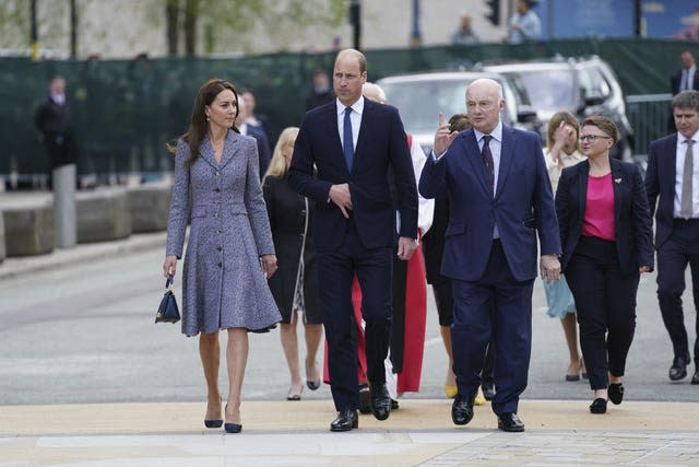 The Duke and Duchess of Cambridge attend the official opening of the Glade of Light Memorial, commemorating the victims of the 22nd May 2017 terrorist attack at Manchester Arena