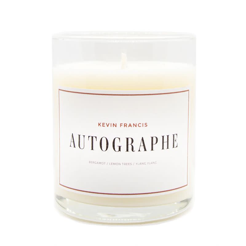 <p><a href="https://kevinfrancisdesign.com/collections/in-the-garden-scented-candle-collection/products/autographe-luxury-scented-candle" rel="nofollow noopener" target="_blank" data-ylk="slk:Shop Now;elm:context_link;itc:0;sec:content-canvas" class="link rapid-noclick-resp">Shop Now</a></p><p>Autographe Luxury Scented Candle</p><p>Kevin Francis Design</p><p>$38.00</p>