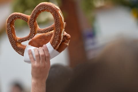 Be sure to try a giant pretzel - Credit: 2015 Getty Images/Philipp Guelland