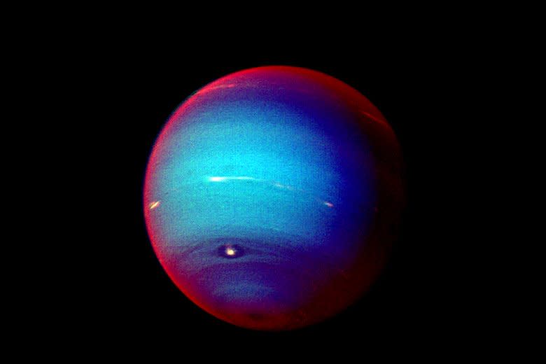 This false color photograph of Neptune was made from Voyager 2 images taken in January 1996. On September 23, 1846, German astronomer Johann Gottfried Galle discovered the planet Neptune at the Berlin Observatory. Neptune generally is the eighth planet from the sun. File Photo courtesy of NASA