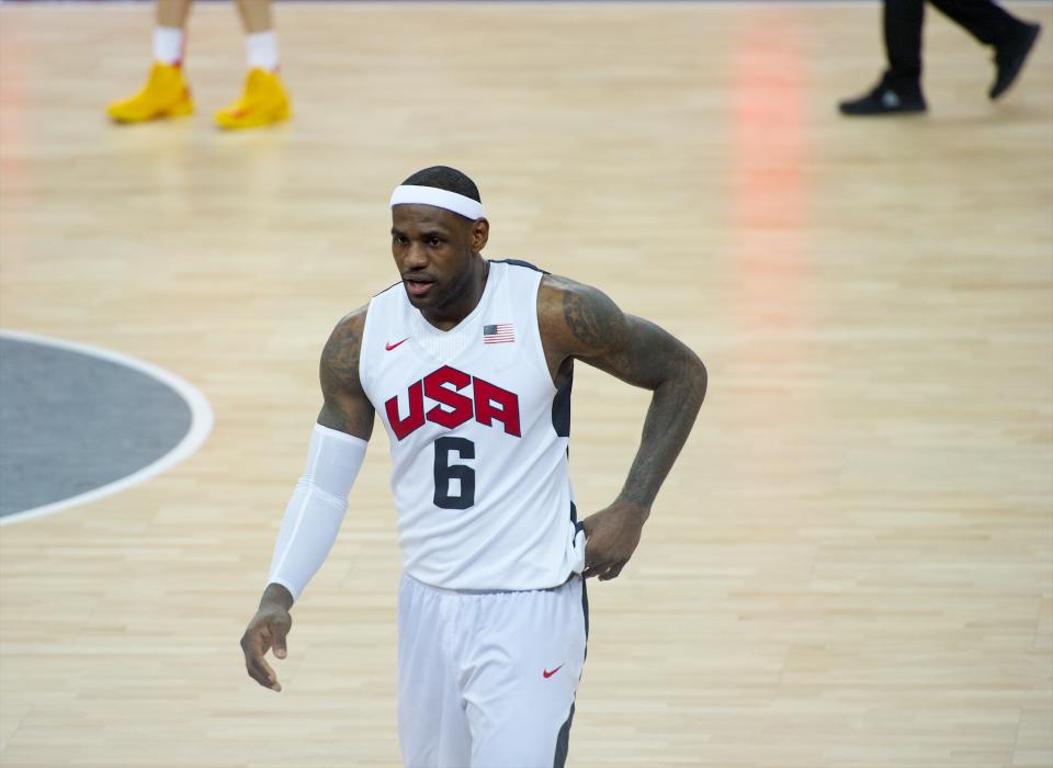 美國男籃將再次由LeBron James領軍，力拚奧運5連霸。（Photo by Mark Makela/Corbis via Getty Images）