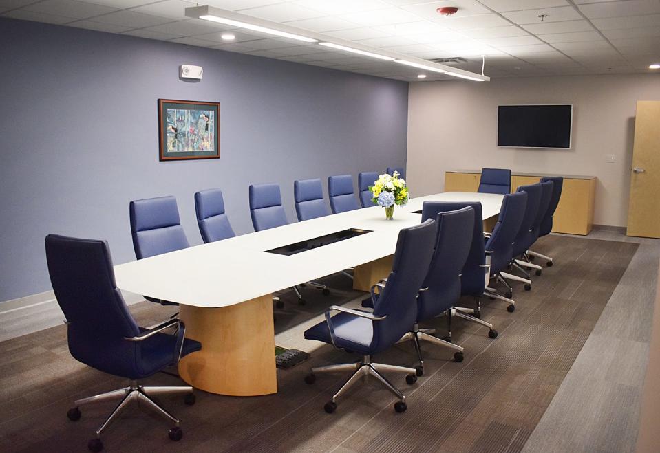 A meeting room at SSTAR's new Integrated Primary/Behavioral Healthcare Center at 75 Weaver St. in Fall River.