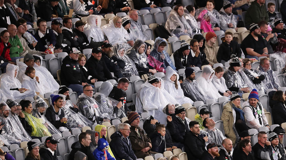 More than 22,000 people packed into Perth Stadium to watch Geelong face Collingwood in the AFL. (Photo by Paul Kane/Getty Images)