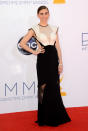 Zosia Mamet arrives at the 64th Primetime Emmy Awards at the Nokia Theatre in Los Angeles on September 23, 2012.