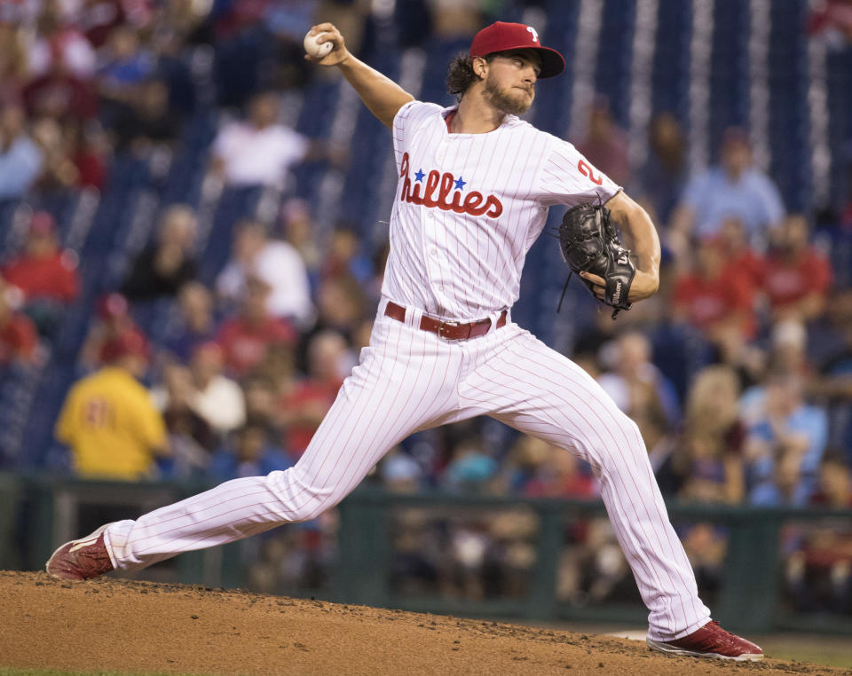 Aaron Nola is closing in on stardom (AP Photo/Chris Szagola)