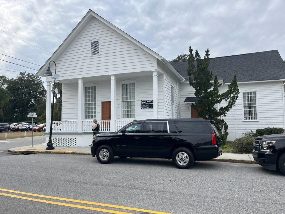 The campaign of Doug Emhoff, the husband of Vice President Kamala Harris, rolled into Beaufort Thursday. Emhoff spoke at Old Grace Chapel A.M.E. Church.